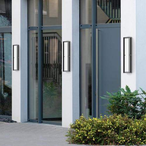 10%-100% Dimmable Outdoor Wall Lights,LED 3000k 4500K 6000k Exterior Light Fixture,IP65 Waterproof Matt Black Wall Sconce Light Fixture for House Porch Patio Garage ()