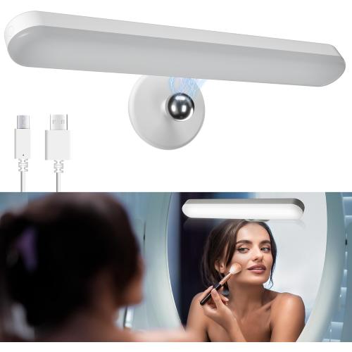 Benreom Wireless Vanity Lights for Mirror, Rechargeable Battery Operated Stick on Lamp, Adjustable Color Brightness & Angle Makeup Light, Cordless Magnetic LED Bar Renter Friendly Lighting Decor Gift