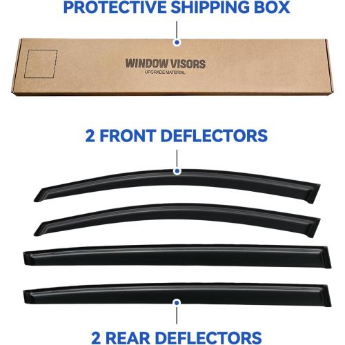 Window Visors Rain Guards for 2011-2016 Kia Sportage, Out-Channel Window Vent Wind Deflectors Visors Shades for 11-16 Sportage