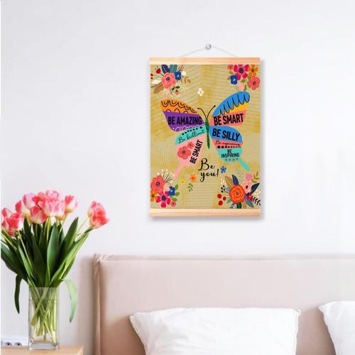 Littlefa Be Smart Be Amazing Posters Kids Positive Affirmations Posters for Classroom/School Counselor Office/Therapy Room, Mental Health Hanging Poster for Girls Room 16x12 In