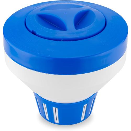 WaterWarden Floating Pool Chemical Dispenser – X-Large 7.5” Chlorine or Bromine Tablet Holder – Adjustable Floater for Pools, Hot Tubs & Spas – Holds Up to 4 Tablets – Deluxe Design