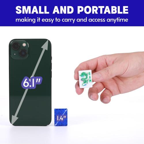 Original Design American Mahjong Tile Set with 160 Acrylic Blue Back Tiles, Upgraded American Style Mahjong Game with Portable Bag and 4 Dices, Classic Board Games for Family Night