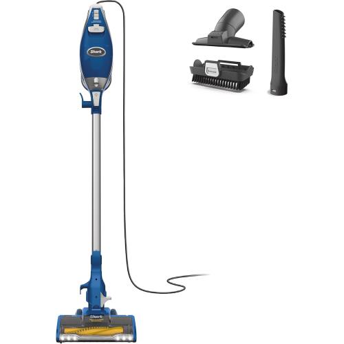 Blue Shark HV343AMZ Rocket Corded Stick Vacuum with Self-Cleaning Brushroll, Lightweight & Maneuverable, Perfect for Pet Hair Pickup, Converts to a Hand Vacuum, Crevice Upholstery Tools, Blue/Silver