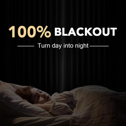 H.VERSAILTEX Linen Curtains 100% Blackout Curtains for Bedroom 84 inch Long Full Light Blocking Nature Linen Blended Window Curtains for Living Room Nickel Grommet (2 Panels, Heathered Natural)