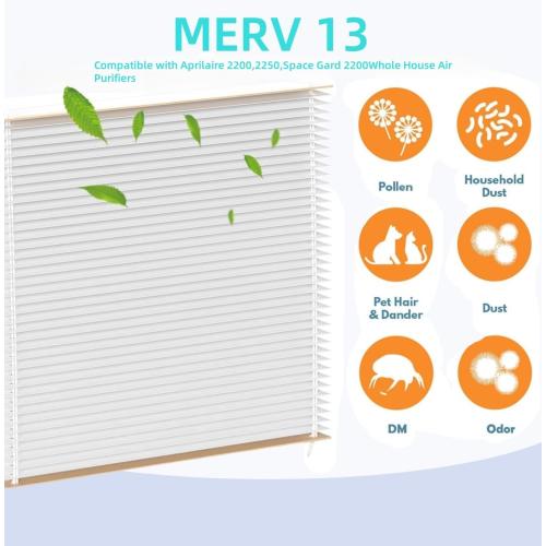 WHITE 3Packs，401 Replacement Furnace Filter Compatible with AprilAire 2400, Space-Gard 2400 Whole-House Air Purifiers - MERV 13, 16x25x6 Air Filter