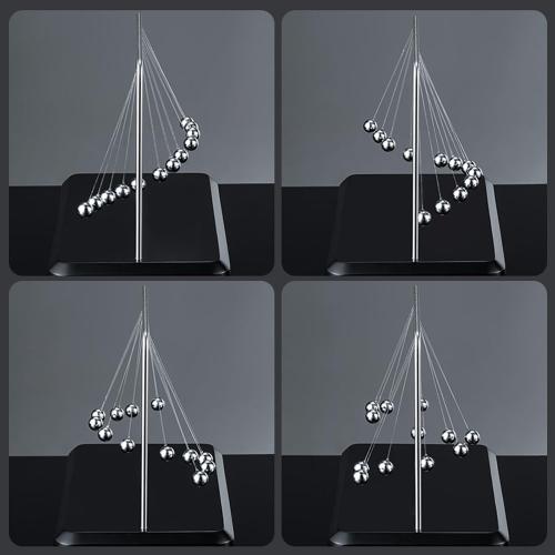 Chaos Pendulum Wave|12-Ball Kinetic Art with Alignment Tool|Mesmerizing Curve Motion Desk Decor|Intelligent Physics Gift for Office&STEM