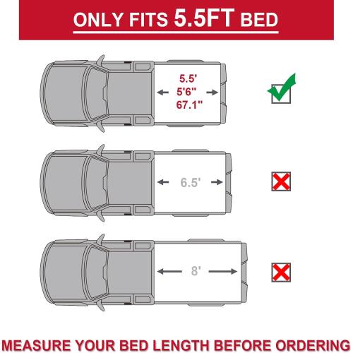CAPSER 5.5FT Hard Tri-Fold F-150 Tonneau Cover Fits for 2015-2025 Ford F-150 67Inch Truck Bed(incl.F150 Lightning)