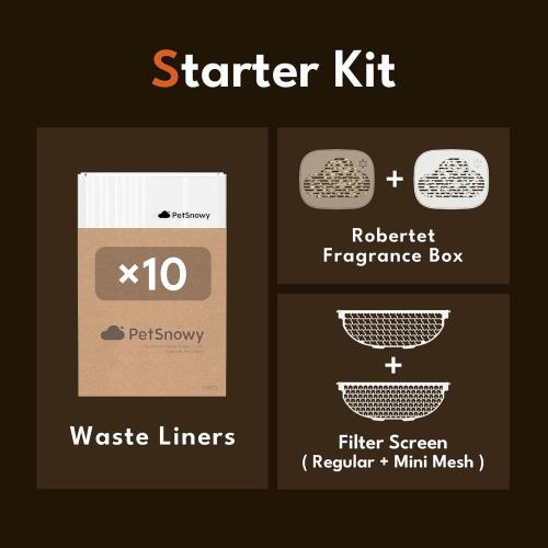 Color White PetSnowy Self-Cleaning Automatic Cat Litter Box with Odor Control TiO2 System, Robot Litter Box with Auto-Packing, App Control, Large Cats & Multiple Cats (2025 Premium Version)