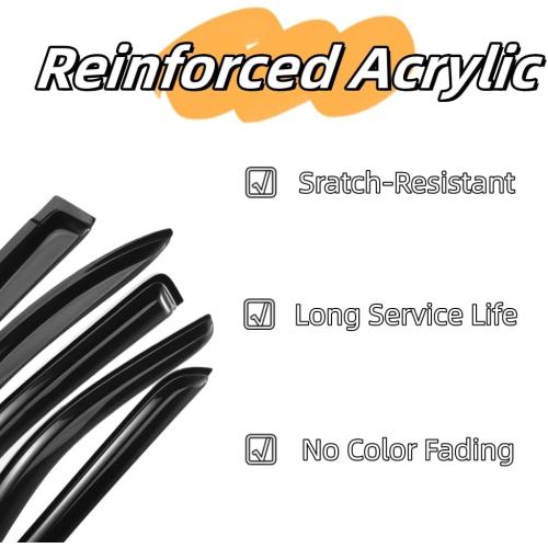 Rainproof Side Window Wind Deflectors for 1995-2006 Sprinter, Tape-on Sun Rain Guard Sets,Nice Looking Window Visors for Cars,Vent Deflector for 95-06 Sprinter MB28