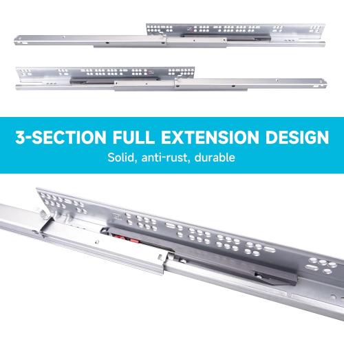 6 Pairs 21 Inch Undermount Soft Close Drawer Slides Full Extension Ball Bearing Hidden Rails with 3D Adjustable Locking Devices and Brackets