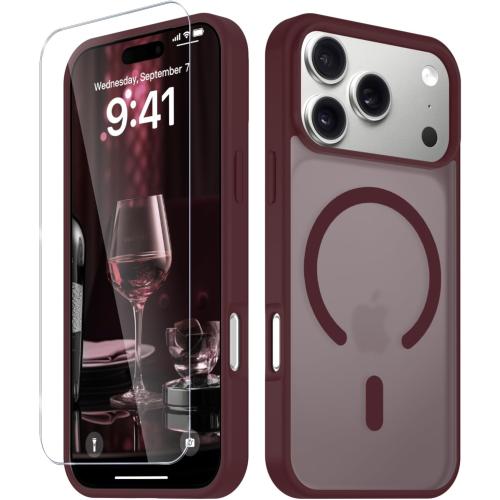 for iPhone 18 Pro Max Case/iPhone 17 Pro Max Case Magnetic, Wine Red