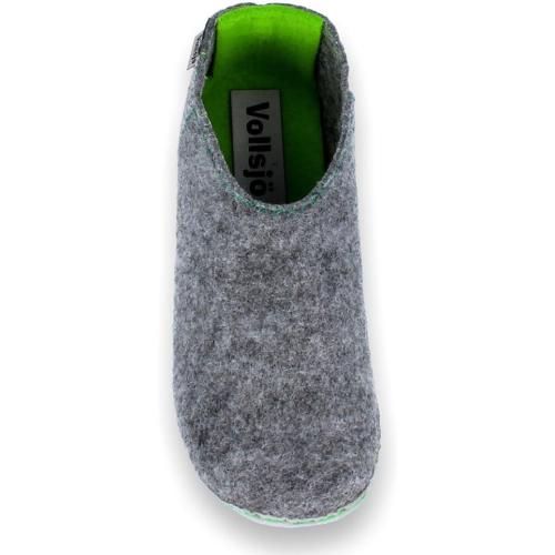 Vollsjo, Gray, Women's Size 9 Felt House Slippers Vegan Handmade in