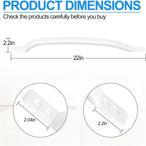 Upgraded 297311201 Freezer Door Handle Replacement White Compatible with Frigidaire Kenmore Refrigerator 218762701 PS2368270 FRU17B2JW23 FRS6HR4HW3 Fridge Door Handle, Includes 4Pack 5304460605 Screws