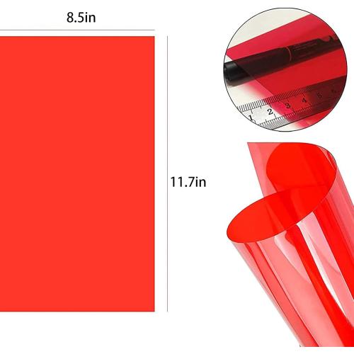 Christmas Gel Filter, 12 Pcs Transparent Lighting Color Filter, Transparent Plastic Colored Overlays, High Light Transmission Correction Gel Filter for Lighting Reading Photography Craft,11x8.5 inch