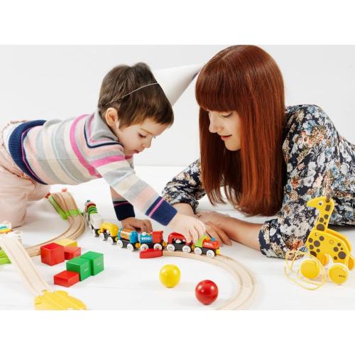 BRIO My First Railway Beginner Pack - 18-Piece FSC-Certified Wood Train Set - Compatible with All BRIO Sets - Includes Rainbow Bridge & Rattle Wagon - Safe Play - Toddlers Ages 18 Months & Older