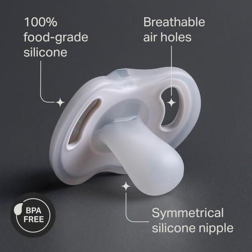 Tommee Tippee Ultra-Light Silicone Pacifier, 0-6 Months, Symmetrical One-Piece Design, BPA-Free Silicone Binkies, Blue/Green/Clear, Pack of 4 ‼️ ( THE ITEM DOESN’T HAVE THE PACKAGE )‼️