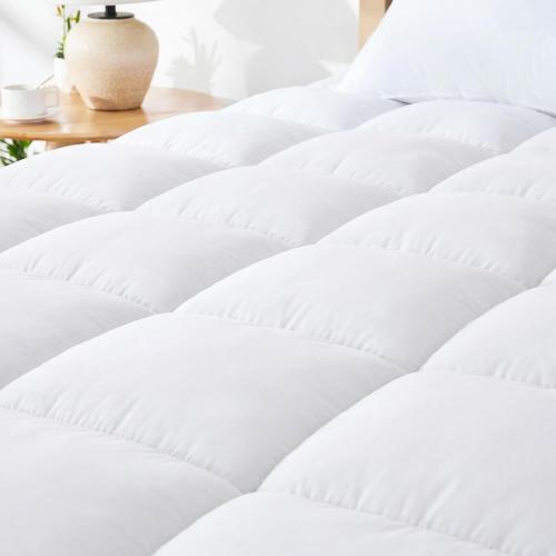 Queen Mattress Topper for Back Pain Relief, Comfort Pillow Top Mattress Pad Make Mattress Soften, Washable Mattress Pad with Deep Pockets up to 21 inch