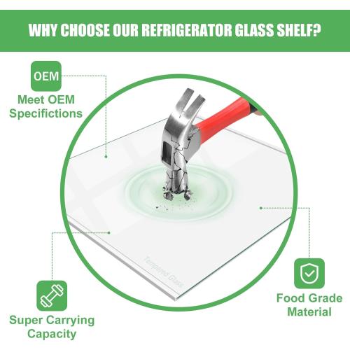 DA97-20647A Refrigerator Glass Shelf Replacement for Samsung Food Showcase Refrigerator Shelf Replacement Parts RS27T5200SG RS27T5200SG/AA RS27T5200SR/AA RS27T5201SR/AA RS28A500ASR Tempered Glass