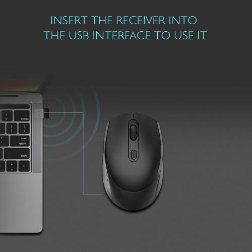 ONE-UP Wireless Mouse, 2.4G, Silent, USB Nano Receiver, for Laptop, Chromebook, PC, Mac, Windows and School Work (Grey)