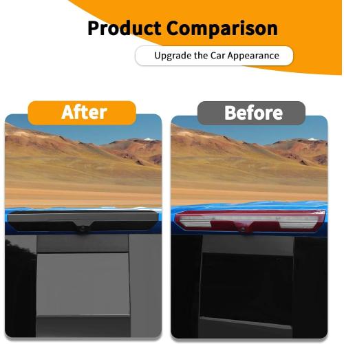 Hoolcar Third Brake Light Cover High Mount 3rd Blake Stop Reverse Cargo Light Cover Trim Exterior Accessories Fit for Chevrolet Silverado Sierra GMC 2022-2024, Smoked Black