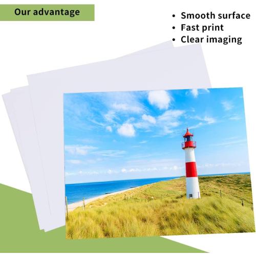 LUNARM 30 Sheets Photo Paper, 8x10 Glossy Paper Photo for Dye Ink Printer, 180gsm Inkjet Printing Photo Paper Clear Image for Photo Album DIY Party Camping Festival Record