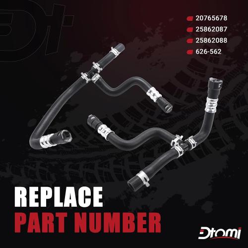 Engine Heater Hose Set Assembly Compatible with Chevy Buick GMC Vehicle 2007-2017 Enclave Acadia Traverse Replace Inlet and Outlet Bypass Hoses Replace# 20765678 25862087 25862088 626-562