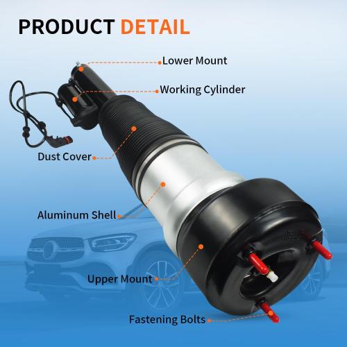 Front Air Suspension Shock Strut Compatible with 2007-2013 Mercedes Benz S-Class W221 S350 S400 S550 S600 S63 S65 AMG Without 4Matic/ABC, Front Shock Absorbers OEM Replaces# 2213209313 2213204913