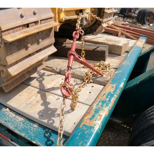 2Pack Mytee Products 3/8 Inch x 20 FT Grade 70 Binder Chain with Clevis Grab Hooks - G70 Transport Tow Chain - 6,600 Lbs Working Load Limit