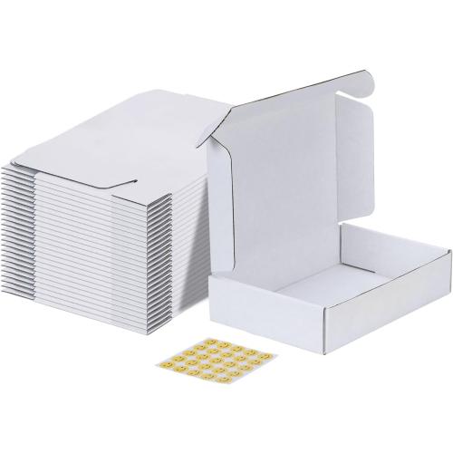 MEBRUDY 9X6X2 Shipping Boxes, 25 Pack White Literature Mailer Corrugated Cardboard Box for Small Business Mailing Packaging