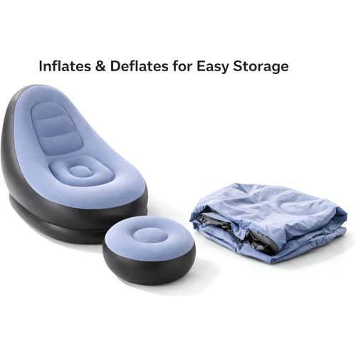 Inflatable Lounge Chair for Indoor and Outdoor Use Couch for Camping Blow up Chairs Gaming Chair Ergonomic Bean Bag Chairs for Comfort Flocked Surface inflatables Inflatable Couch Outdoor