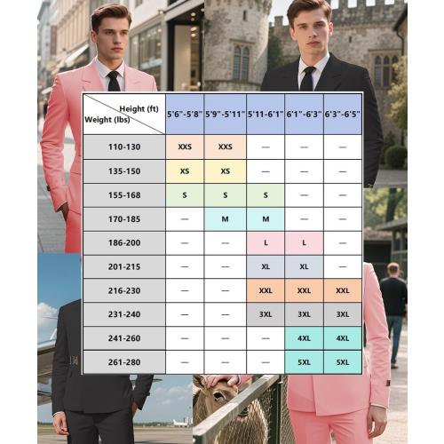 Size 38 Men's 2 Piece Suit with Metal Clasp Slim Fit Suit Stylish Business & Casual Tuxedo Suit