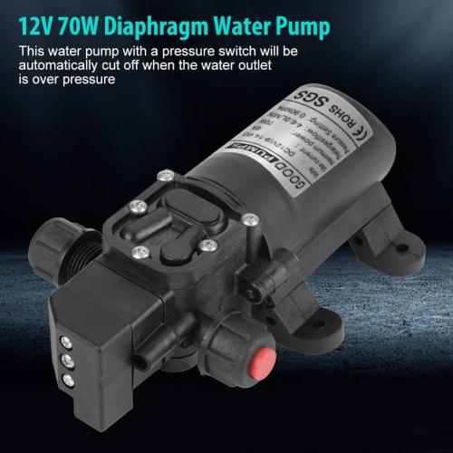12 Volt Diaphragm Pump 70W Self Priming Pump 12V(9-14.4V) Amps- 6A- Rated power 72W- thelargestflow : 6L/MIN. pressure setting: 0.9MPA.