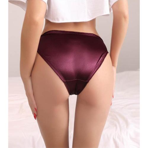Size xs.  ..Satin Bikini Panties for Women, Frill Trim Ruched Cheeky Underwear, Low Rise Shiny Panties Silky Bikini Briefs