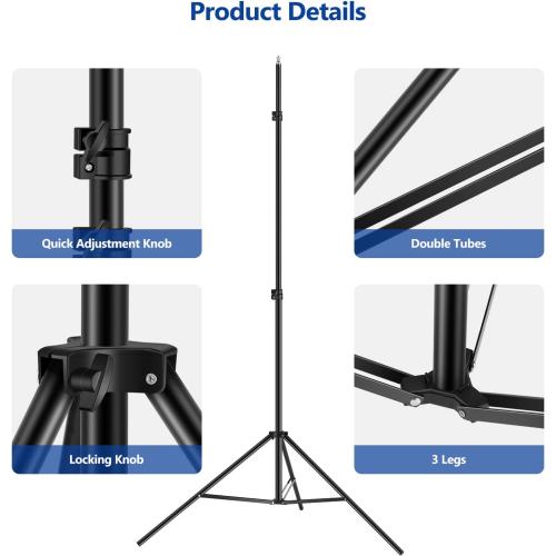 Neewer T-Shaped Background Backdrop Support Stand Kit, 8.5ft/2.6m Tall Adjustable Tripod Stand and 5ft/1.5m Wide Crossbars with 6 Spring Clamps and 1 Carrying Bag for Studio Photo Video Photography
