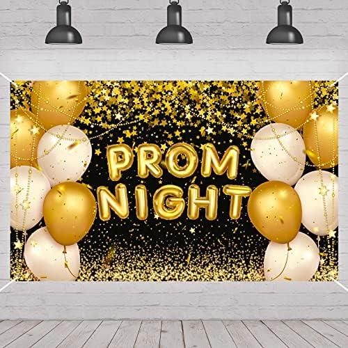 Black and Gold Prom Photo Backdrop Graduation Decoration for Home