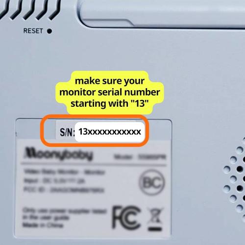 Moonybaby Add-on Camera, Only for Handheld Monitor's S/N Number Start with 13 or 18