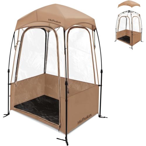 Sports Tent, Instant Weather Proof Pod, Pop Up Bubble Clear View Tent, Sports Pod with Extra Top Cover for Soccer, Football, Softball Games, and Other Outdoor Events, Baobrava, MioTsukus