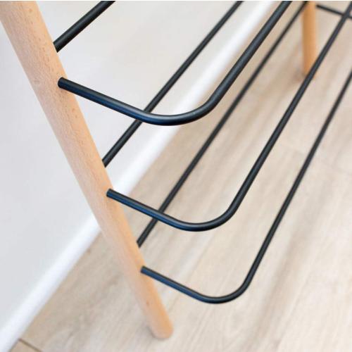 Beech Wood and Black Wooden Shoe Rack Organizer - Modern Shoe Rack That Holds 12 Pairs of Shoes | Wooden Shoe Racks for Closets 3 Tier Could Be Used in the Kitchen, Entryway or Mudroom for Extra Storage (Beech, 3 Tier)