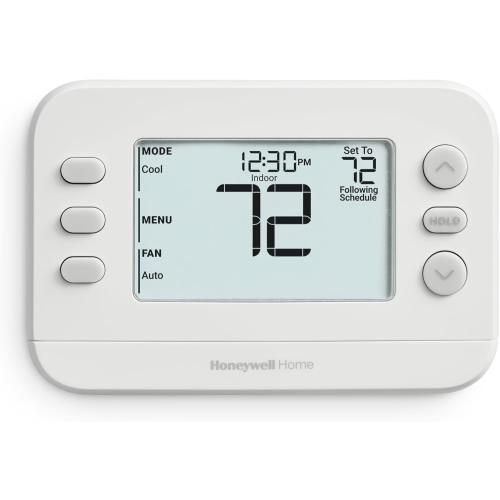 New! Honeywell Home Programmable Thermostat, Single-Stage, 1 Heat/1 Cool Compatibility, 5-2 Day Schedule, X2P, White, RTH20B
