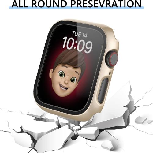 6 Pack Hard PC Case with Tempered Glass Screen Protector 44mm for Apple Watch SE 3/SE(2nd) Series 6/SE/5/4,Rontion Ultra-Thin Scratch Resistant Full Protective Bumper Cover for iWatch 44mm Accessorie