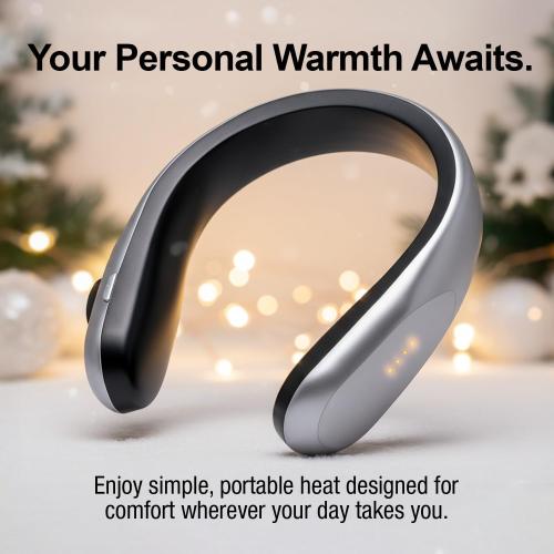 Ontel Handy Heater Freedom - Wearable Neck Heater for Cold Weather, 4 Heat Settings - Comfort Heating Technology - Cordless & Personal - USB Rechargeable, 6 Hour Battery Life, Portable Neck Warmer
