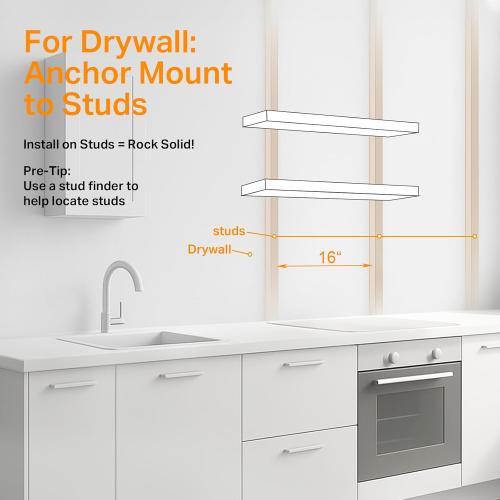 Rustic Brown 2 pack 48 BAYKA Floating Shelves, 48 inches Long Wall Mounted Rustic Wood Shelves for Bathroom, Bedroom, Living Room, Kitchen, Office, Hanging Shelf for Books/Storage/Decor(Rustic Brown,Set of 2)