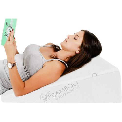 7.5 Inch Bed Wedge Pillow for Acid Reflux or Sleeping | 1.5 Inch Memory Foam Top with Stay Cool Cover | Incline Leg Elevation Pillows | Ideal for Gerd, Heartburn, and Snoring (25 Wx26 Lx7.5 H)