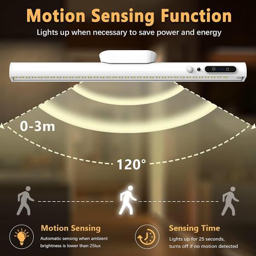 Hapfish Motion Sensor LED Light Bar Indoor,Under Cabinet Lighting Wireless