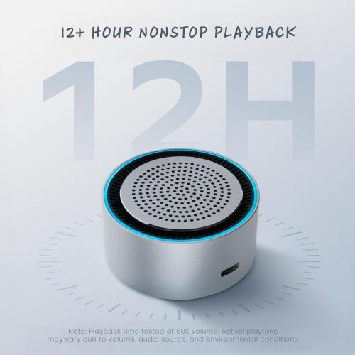 MagSound MagBeat Bluetooth Speaker with Magnetic Wireless Charger (Titanium), Portable Stereo Sync TWS, Booming Bass, Up to 10H, IPX7 Waterproof, Gift for Men