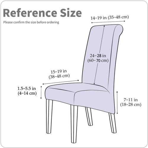 Deisy Dee Stretch XL/Oversized Soft Spandex Extra Large Dining Room Chair Covers for Kitchen Dining，Removable Washable Chair Protectors Slipcovers (Baby Blue, 2)