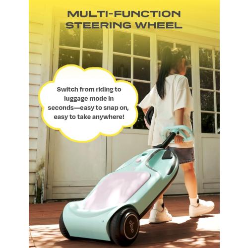 aigo Electric Wiggle Car - 21.6V Electric Car for Kids with Pedal and Pull Handle, 3 Speed Wiggle Car Ride On Toy, Swing Car with Rechargeable Battery, 100  Lights, Anti-Rollover for Ages 3  (Blue)