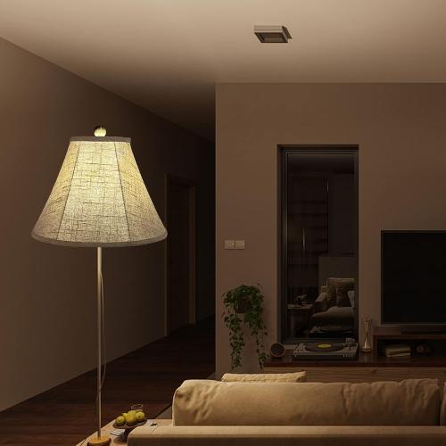 Beige 2 Pack TOOTOO STAR Bell Lamp Shade Set of 2, Linen Lampshade for Floor Light and Table Lamp 6x14x10 inch, DIY Fabric Natural Linen Hand Crafted, Spider (Assembly Required)