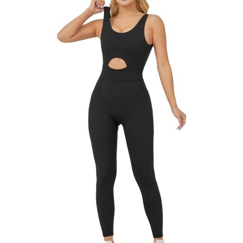 SizeM...Workout Jumpsuits for Women-Black Womens Jumpsuit Sleeveless Yoga One Piece Jumpsuits V Shaped Backless