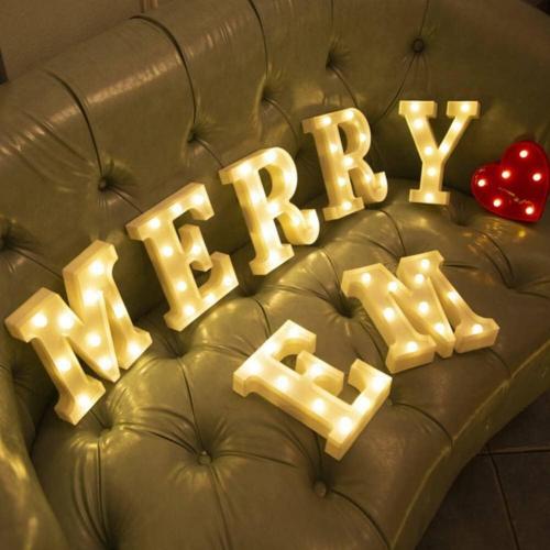 anso Alphabet LED Letters Light Up Numbers White Plastic Letters Standing Decor A to Z 0~9 (Letter A)